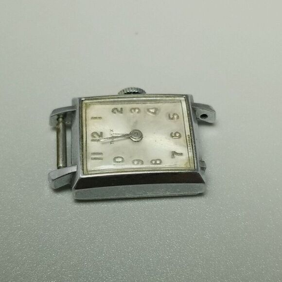 Vintage Timex Mechanical Chrome Plated Watch Face, AS IS Not Working Broken - Picture 4 of 9